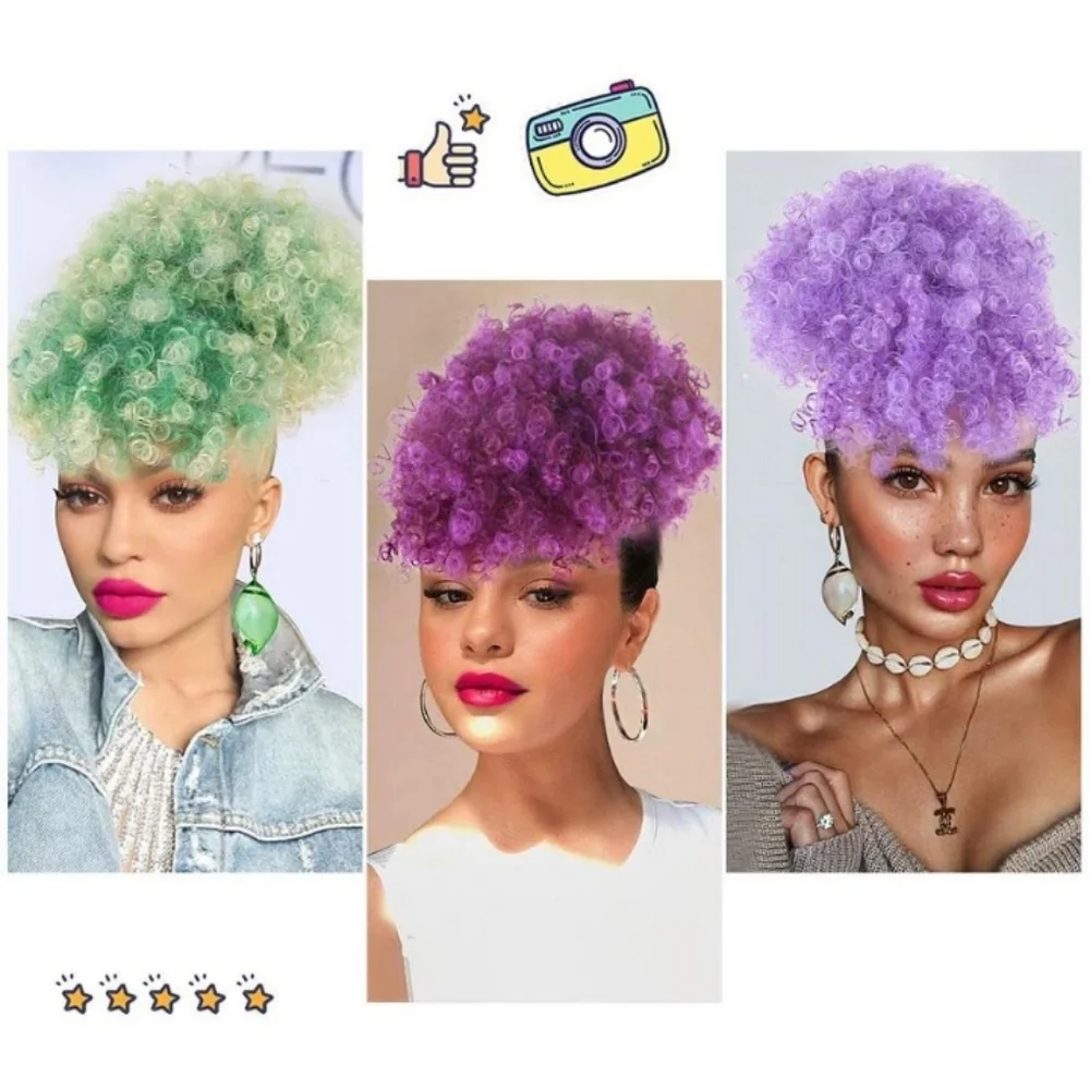 Blooming Hair Drawstring Ponytail With Bang